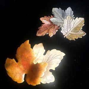 2 Autumn Leaves Brooches